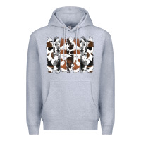 Heather Grey cowhide brushstrokes Premium Hoodie - RanaPortraitStore