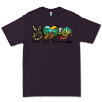 Plum Peace Love Peacock Bass Premium Tee - LillyAllenDesigns