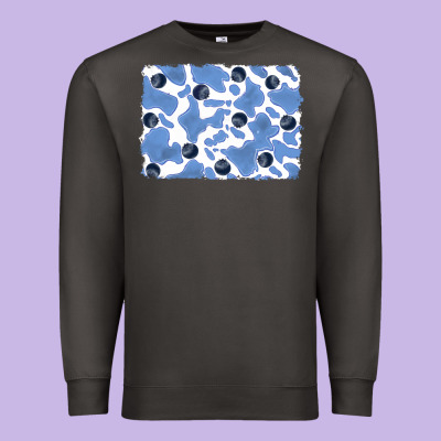 Distressed Blueberry Milkshake Cowhide Premium Sweatshirt Designed By Ranaportraitstore