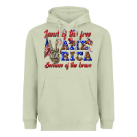 Matcha land of the free america because of the brave Heavyweight Hoodie - texasbilliewilder