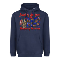 Navy land of the free america because of the brave Heavyweight Hoodie - texasbilliewilder