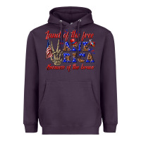 Plum land of the free america because of the brave Heavyweight Hoodie - texasbilliewilder