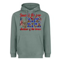 Sage land of the free america because of the brave Heavyweight Hoodie - texasbilliewilder