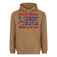 Toasted Coconut land of the free america because of the brave Heavyweight Hoodie - texasbilliewilder