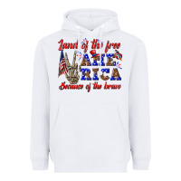 White land of the free america because of the brave Heavyweight Hoodie - texasbilliewilder