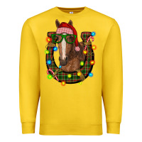 Lemon christmas horseshoe with horse Premium Sweatshirt - RanaPortraitStore