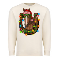 Sandshell christmas horseshoe with horse Premium Sweatshirt - RanaPortraitStore