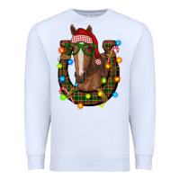 White christmas horseshoe with horse Premium Sweatshirt - RanaPortraitStore