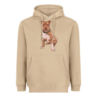 Mushroom brown pitbull Heavyweight Hoodie - RanaPortraitStore