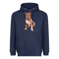 Navy brown pitbull Heavyweight Hoodie - RanaPortraitStore