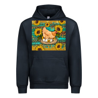Navy western farm chicken coop animals sunflowers leopard turquoise wooden Urban Hoodie - Artiststas