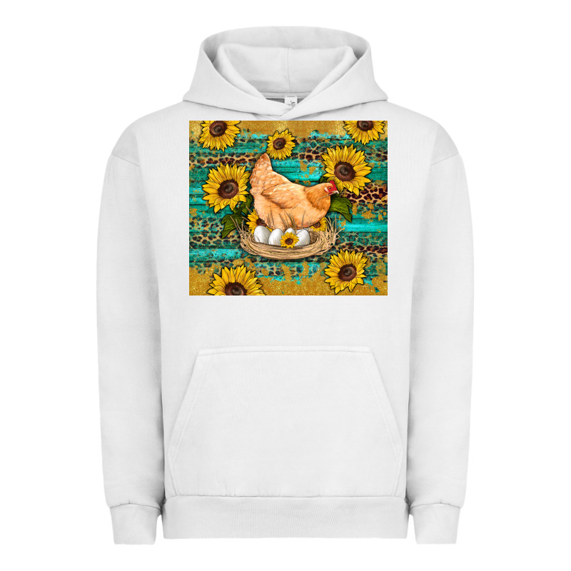 Western Farm Chicken Coop Animals Sunflowers Leopard Turquoise Wooden Urban Hoodie by Artiststas | Teevron