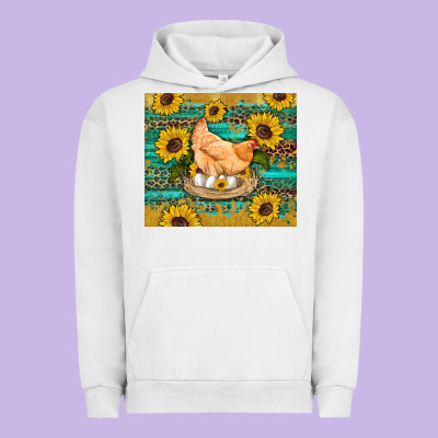 Western Farm Chicken Coop Animals Sunflowers Leopard Turquoise Wooden Urban Hoodie Designed By Artiststas