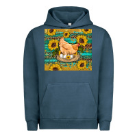 Pigment Midnight Navy western farm chicken coop animals sunflowers leopard turquoise wooden Urban Hoodie - Artiststas