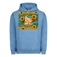 Pigment Pebble Blue western farm chicken coop animals sunflowers leopard turquoise wooden Urban Hoodie - Artiststas