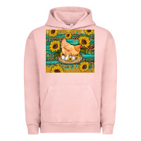 Pigment Salmon western farm chicken coop animals sunflowers leopard turquoise wooden Urban Hoodie - Artiststas