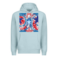 Blue Mist patriotic tie dye stars Premium Hoodie - BundleAndBundleShop
