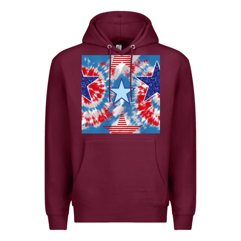 Patriotic Tie Dye Stars Premium Hoodie by BundleAndBundleShop | Teevron