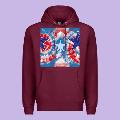 Patriotic Tie Dye Stars Premium Hoodie Designed By Bundleandbundleshop