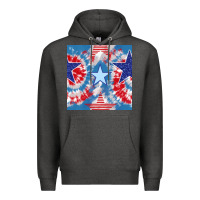 Charcoal Heather patriotic tie dye stars Premium Hoodie - BundleAndBundleShop