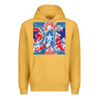 Mustard patriotic tie dye stars Premium Hoodie - BundleAndBundleShop