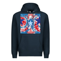 Navy patriotic tie dye stars Premium Hoodie - BundleAndBundleShop