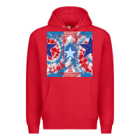 Red patriotic tie dye stars Premium Hoodie - BundleAndBundleShop