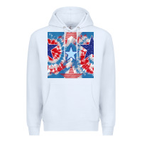 White patriotic tie dye stars Premium Hoodie - BundleAndBundleShop