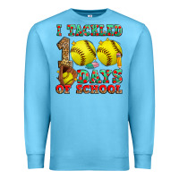 Ocean Blue i tackled 100 days of school softball Premium Sweatshirt - Zillion Design Studio