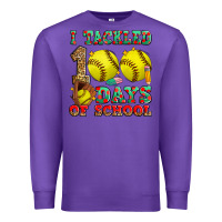 Purple i tackled 100 days of school softball Premium Sweatshirt - Zillion Design Studio