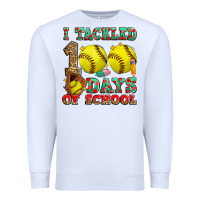 White i tackled 100 days of school softball Premium Sweatshirt - Zillion Design Studio