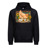 Black western farm chicken coop animals eggs sunflowers leopard serape woode Urban Hoodie - Artiststas