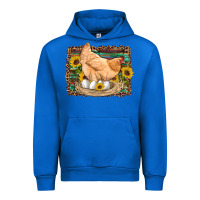 Cobalt western farm chicken coop animals eggs sunflowers leopard serape woode Urban Hoodie - Artiststas