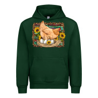 Forest Green western farm chicken coop animals eggs sunflowers leopard serape woode Urban Hoodie - Artiststas
