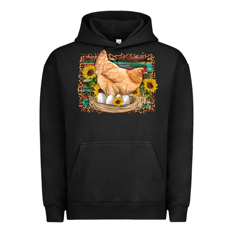 Western Farm Chicken Coop Animals Eggs Sunflowers Leopard Serape Woode Urban Hoodie by Artiststas | Teevron