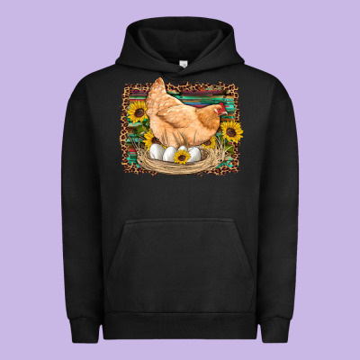 Western Farm Chicken Coop Animals Eggs Sunflowers Leopard Serape Woode Urban Hoodie Designed By Artiststas
