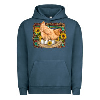 Pigment Midnight Navy western farm chicken coop animals eggs sunflowers leopard serape woode Urban Hoodie - Artiststas