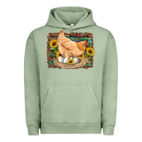 Pigment Oil Green western farm chicken coop animals eggs sunflowers leopard serape woode Urban Hoodie - Artiststas