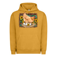 Pigment Peanut Butter western farm chicken coop animals eggs sunflowers leopard serape woode Urban Hoodie - Artiststas