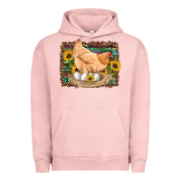 Pigment Salmon western farm chicken coop animals eggs sunflowers leopard serape woode Urban Hoodie - Artiststas