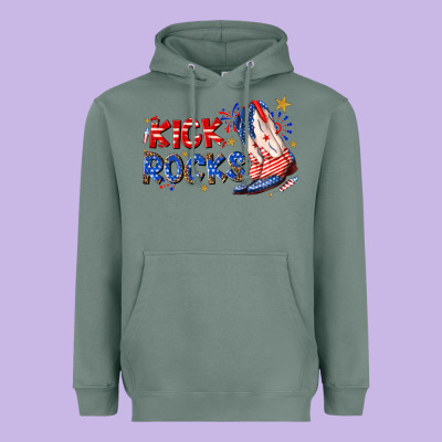 Heavyweight Hoodie kick rocks cowboy boots fourth of july