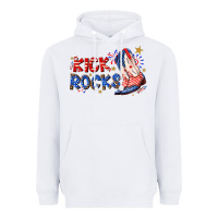 White kick rocks cowboy boots fourth of july Heavyweight Hoodie - texasbilliewilder