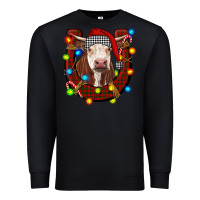 Black christmas horseshoe with hereford cow Premium Sweatshirt - RanaPortraitStore