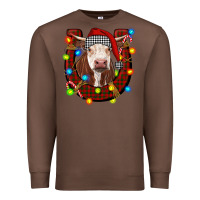 Chestnut christmas horseshoe with hereford cow Premium Sweatshirt - RanaPortraitStore