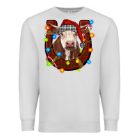 Dove Grey christmas horseshoe with hereford cow Premium Sweatshirt - RanaPortraitStore