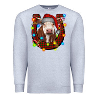Heather Grey christmas horseshoe with hereford cow Premium Sweatshirt - RanaPortraitStore