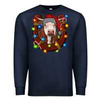 Navy christmas horseshoe with hereford cow Premium Sweatshirt - RanaPortraitStore
