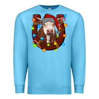 Ocean Blue christmas horseshoe with hereford cow Premium Sweatshirt - RanaPortraitStore