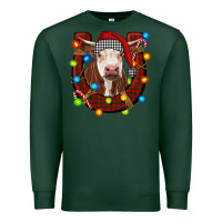 Sports Green christmas horseshoe with hereford cow Premium Sweatshirt - RanaPortraitStore