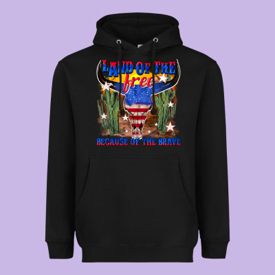 Heavyweight Hoodie land of the free because of the brave